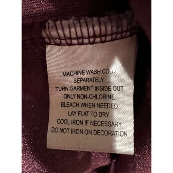 French Laundry Maroon Velvet Rhinestone Snap Long Sleeve Shirt Size Medium - Picture 7 of 7